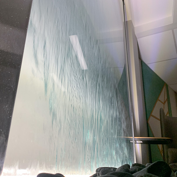 waterwall in wellness room